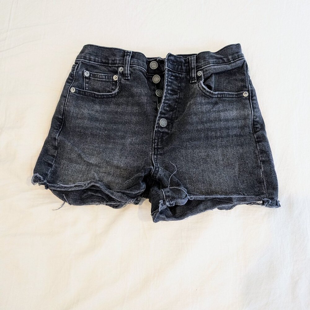 GAP black denim ripped jean shorts